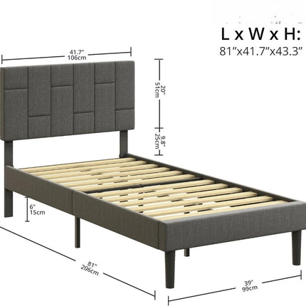 FurnitureZ l  Twin XL Bed Frame for Bedroom