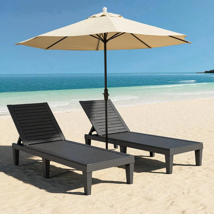 FurnitureZ l  Outdoor Chaise Lounge Chair Set of 2