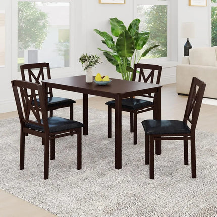 FurnitureZ l 5-Piece Dining Table Set for 4 for Dining Room