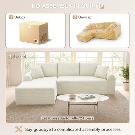 FurnitureZ l  103" Cloud Modular Sectional Couch Sofa for Living Room