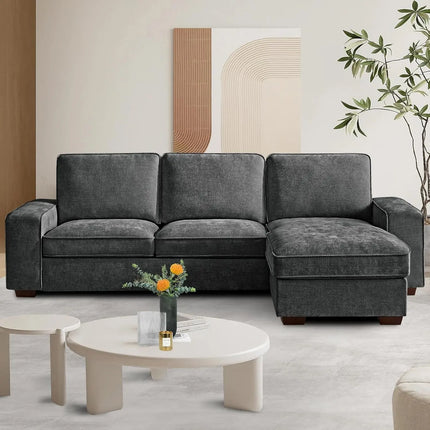 FurnitureZ l  102" Convertible Sectional Sofa Couch for Living Room