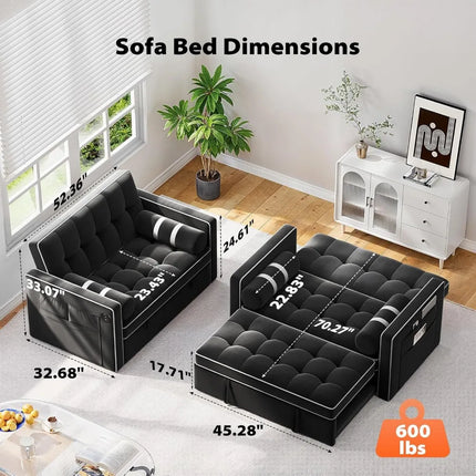 FurnitureZ l  3 in 1 Convertible Sleeper Sofa Bed for Bedroom