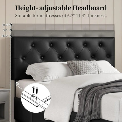 FurnitureZ l  Queen Platform Bed Frame for Bedroom