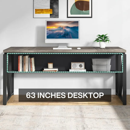 FurnitureZ l  63" Computer Desk for Home Office