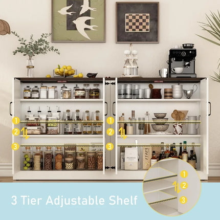 FurnitureZ l  65’’ Modern Accent Cabinet for Kitchen, Dining Room