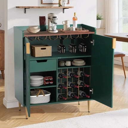 FurnitureZ l  Sideboard Buffet Cabinet with Wine Rack for Dining Room