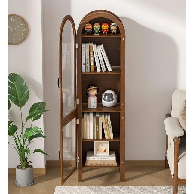 FurnitureZ l  Tall Arched Display Book Cabinet for Living Room