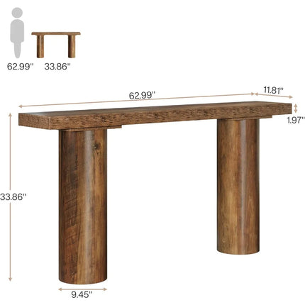 FurnitureZ l 63" Long Bar Table for Dining Room, Home Office