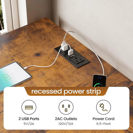 FurnitureZ l  L Shaped Computer Desk for Home Office