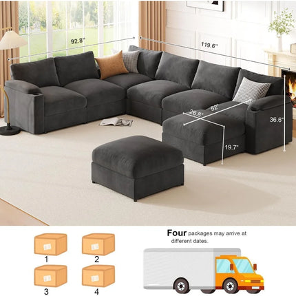 FurnitureZ l  Modular Sectional Sofa Couch for Living Room