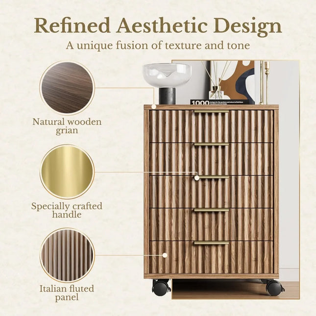 FurnitureZ l  Under Desk Storage Wood Drawers with Wheels for Home Office