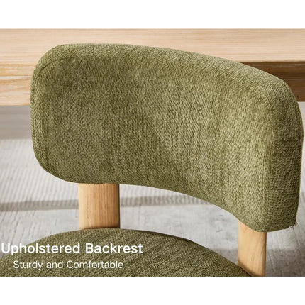 FurnitureZ l  Green Upholstered Dining Chairs Set of 2 for Dining Room