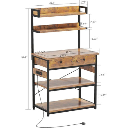 FurnitureZ l Bakers Rack Kitchen Stan Storage for Kitchen, Dining Room