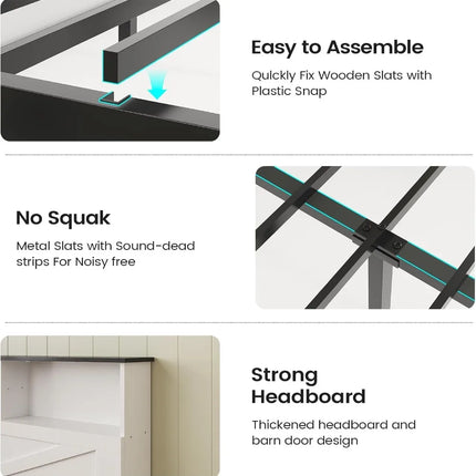 FurnitureZ l  Twin Bed Frame for Bedroom