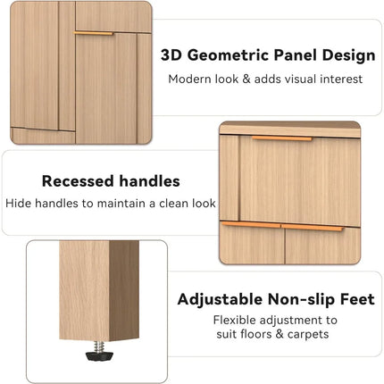 FurnitureZ l  Contemporary 3D Geometric Door Sideboard for Living Room, Dining Room