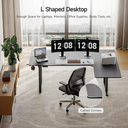 FurnitureZ l 71x43" L Shaped Standing for Home Office