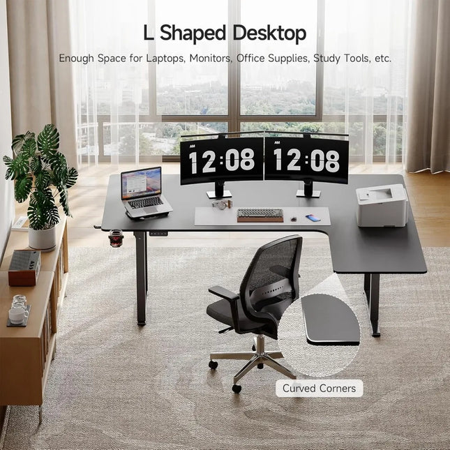 FurnitureZ l 71x43" L Shaped Standing for Home Office