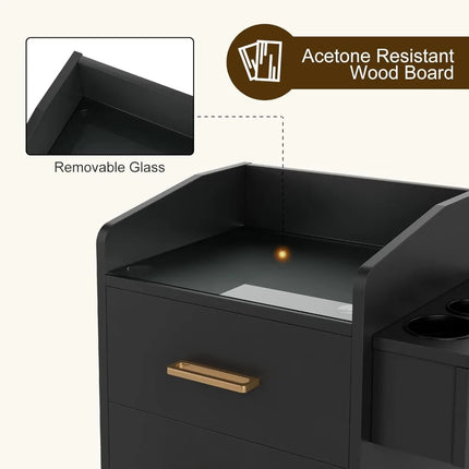 FurnitureZ l  Storage Trolley Cart with Lockable Wheels for Dressing Room, Bedroom