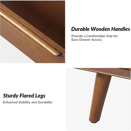 FurnitureZ l  Mid-Century Modern Nightstand Table for Living Room, Bedroom