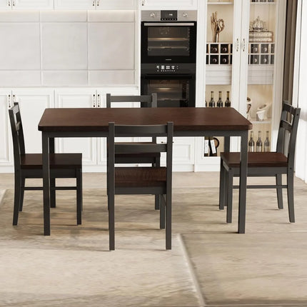 FurnitureZ l  Solid Wood Dining Table Set for 4 for Dining Room