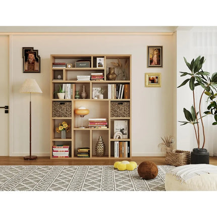 FurnitureZ l  71" Tall Wooden Bookcase for Living Room, Bedroom, Home Office