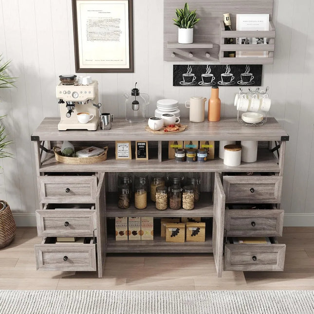 FurnitureZ l  Farmhouse Style Buffet Cabinet for Living Room, Dining Room