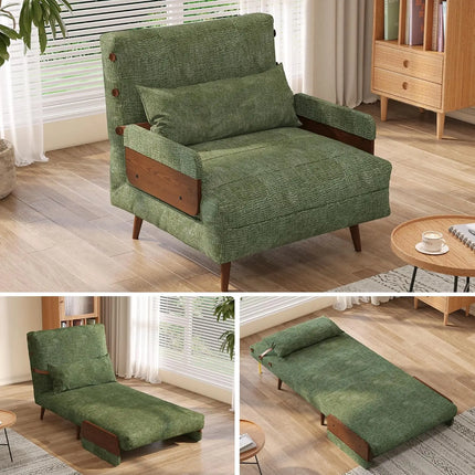 FurnitureZ l  Convertible Sleeper Chair Bed for Bedroom
