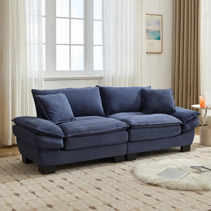 FurnitureZ l  Modern 84" Corduroy Loveseat Sofa for Living Room