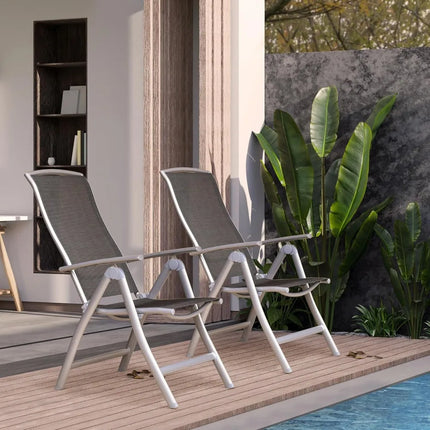 FurnitureZ l  Patio Folding Chairs Set of 2 for Outdoor