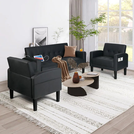 FurnitureZ l  3 Piece Living Room Sofa Set Loveseat Sofas Sets for Living Room