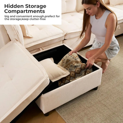 FurnitureZ l  102.5" Modular Sectional Sofa for Living Room