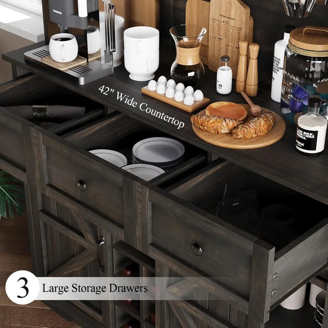 FurnitureZ l 72" Coffee Bar Cabinet for Dining Room