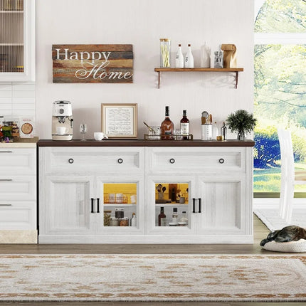 FurnitureZ l  Large 63" Wood Sideboard Buffet for Dining Room, Kitchen