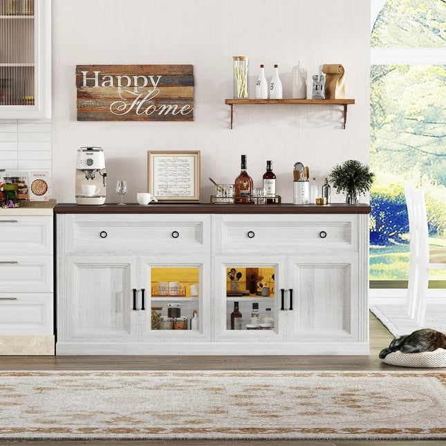 FurnitureZ l  Large 63" Wood Sideboard Buffet for Dining Room, Kitchen