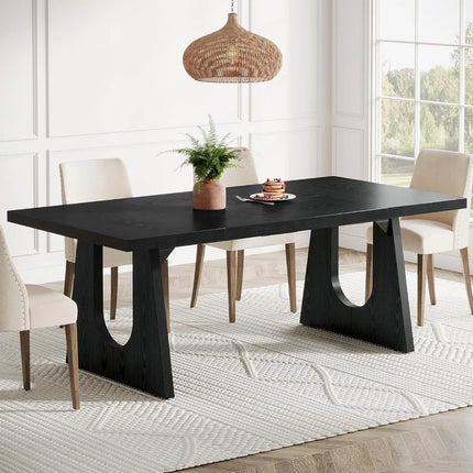 FurnitureZ l Large Black Dining Table for Dining Room