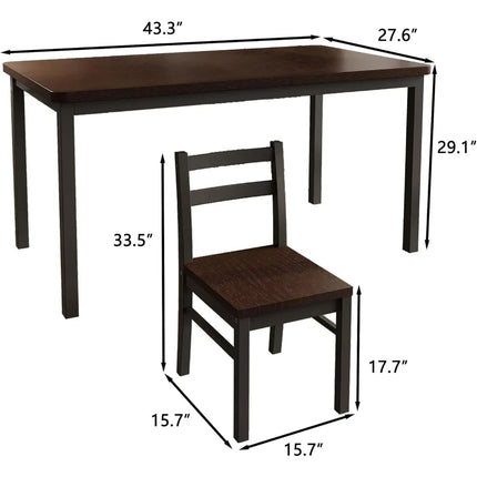 FurnitureZ l  Solid Wood Dining Table Set for 4 for Dining Room