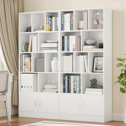 FurnitureZ l  70" Tall White Bookshelf for Living Room, Home Office