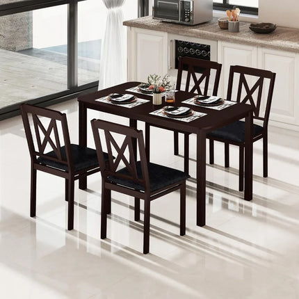 FurnitureZ l 5-Piece Dining Table Set for 4 for Dining Room