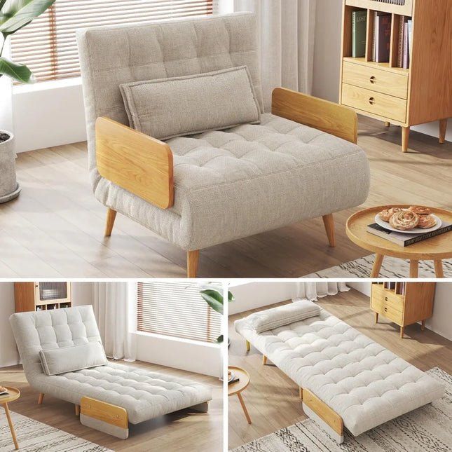 FurnitureZ l  Convertible Sleeper Chair Bed for Bedroom