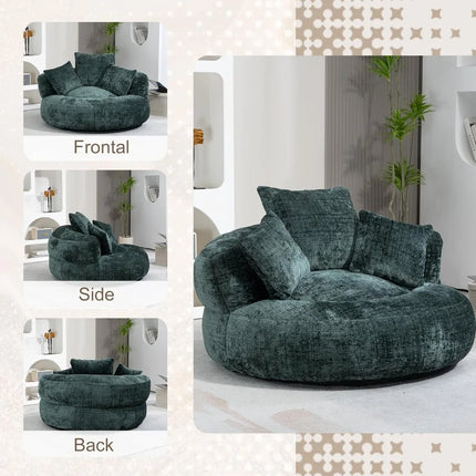 FurnitureZ l  Lazy Bean Bag Sofa Chair with High Back Floor Lounger with 3 Pillows for Bedroom