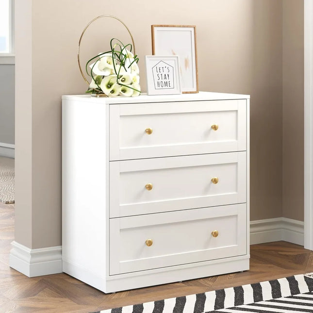 FurnitureZ l  Modern 3-Drawer Dresser for Bedroom, Dressing Room