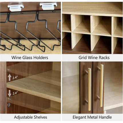 FurnitureZ l  31.5" Wine Bar Cabinet for Dining Room