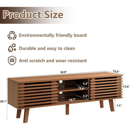 FurnitureZ l  2-Piece Living Room Furniture Set: Mid-Century Coffee Table, Dresser-Style TV Stand for Living Room