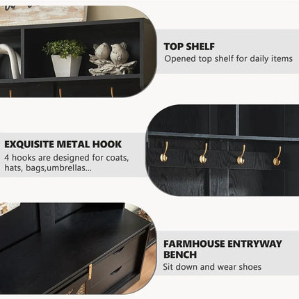 FurnitureZ l  Edwin's Choice 71 H Entryway Hall Tree