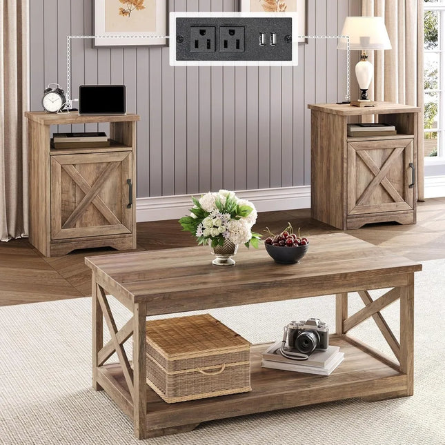 FurnitureZ l  Farmhouse Style Living Room Furniture Set