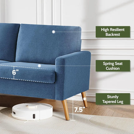 FurnitureZ l  68" Loveseat Sofa Linen Couch for Living Room