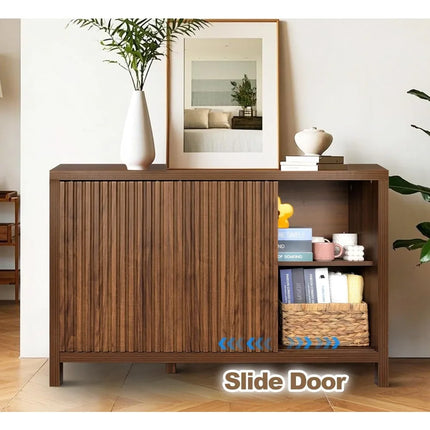 FurnitureZ l  Modern Fluted Sideboard Buffet Cabinet for Living Room, Dining Room