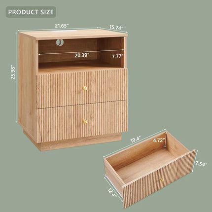 FurnitureZ l  Contemporary 2-Drawer Dresser Table for Living Room, Bedroom