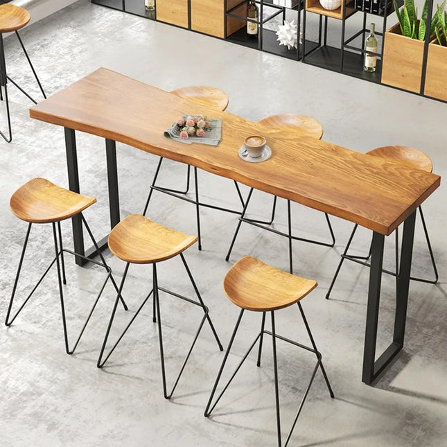 FurnitureZ l  Narrow Console Table, Solid Wood Bar Height Table