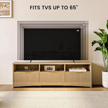 FurnitureZ l  Contemporary Wave-Pattern TV Stand for Living Room, Bedroom